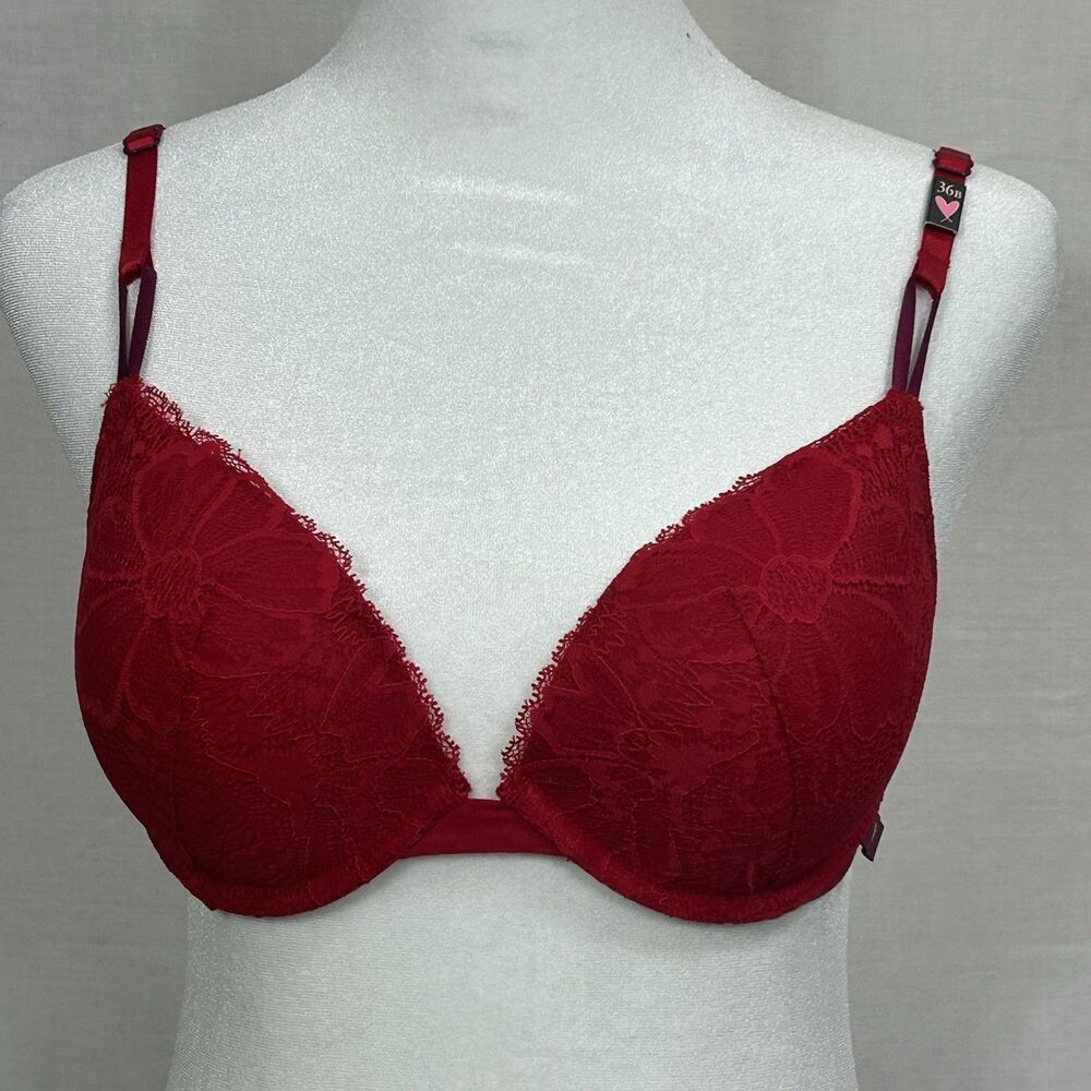 Victoria's Secret Sexy Tee Lace Push-Up Bra Red Size 36B Underwire